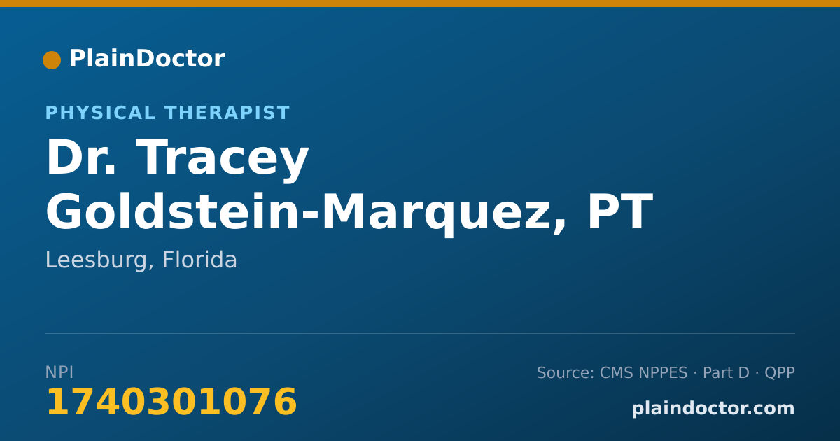 Shareable card for Tracey Goldstein-Marquez, PT - Physical Therapist, Leesburg, FL