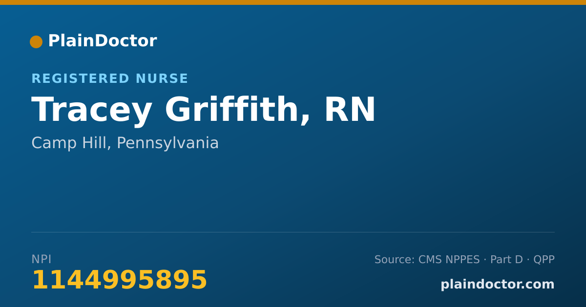Shareable card for Tracey Griffith, RN - Registered Nurse, Camp Hill, PA