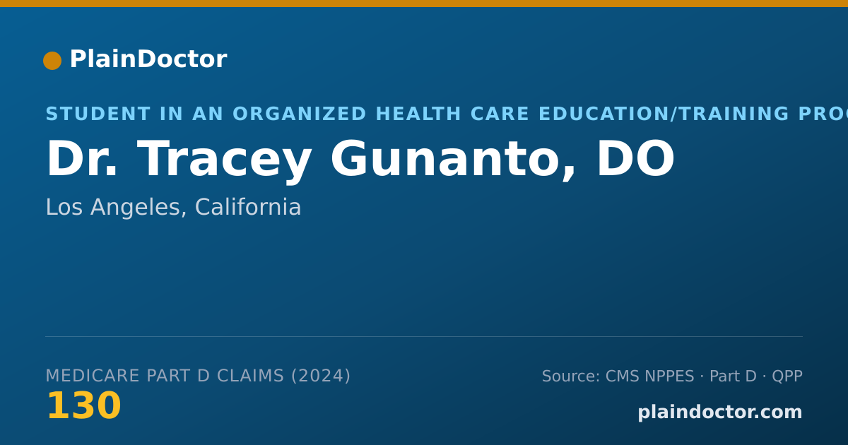 Shareable card for Tracey Gunanto, DO - Student in an Organized Health Care Education/Training Program, Los Angeles, CA