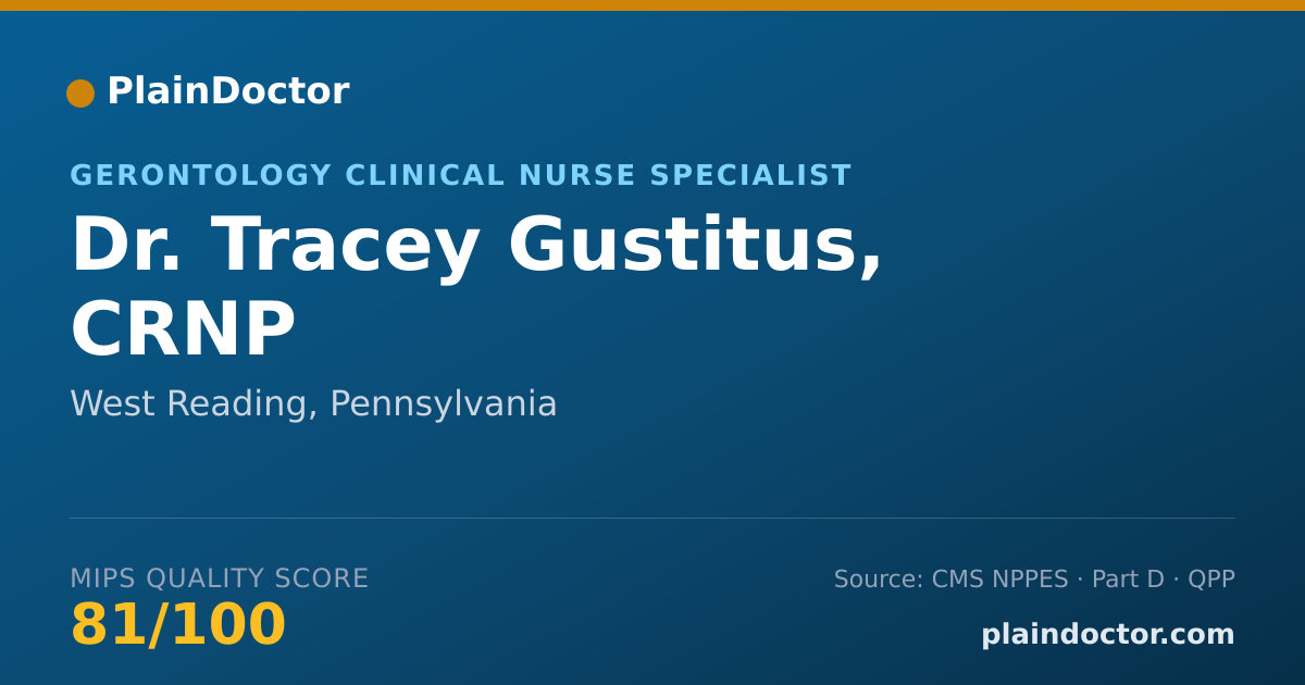 Shareable card for Tracey Gustitus, CRNP - Gerontology Clinical Nurse Specialist, West Reading, PA