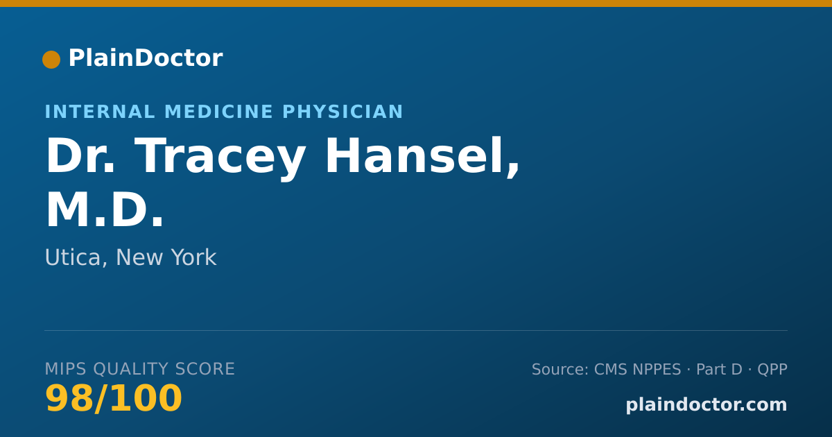 Shareable card for Tracey Hansel, M.D. - Internal Medicine Physician, Utica, NY