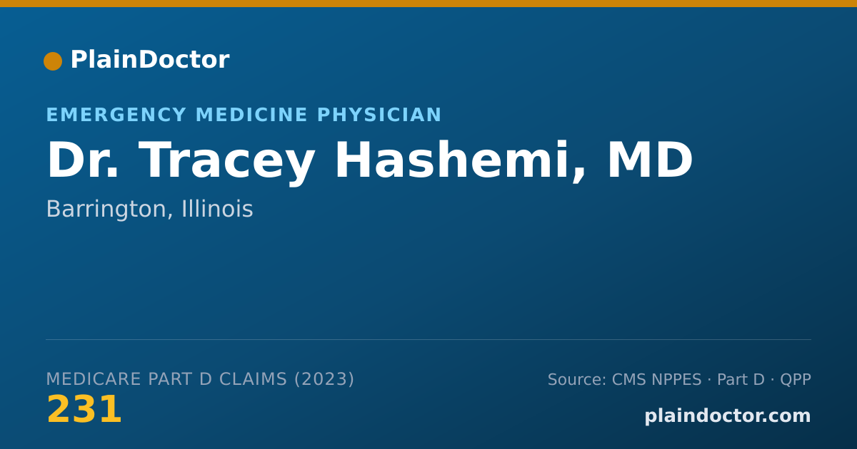 Shareable card for Tracey Hashemi, MD - Emergency Medicine Physician, Barrington, IL