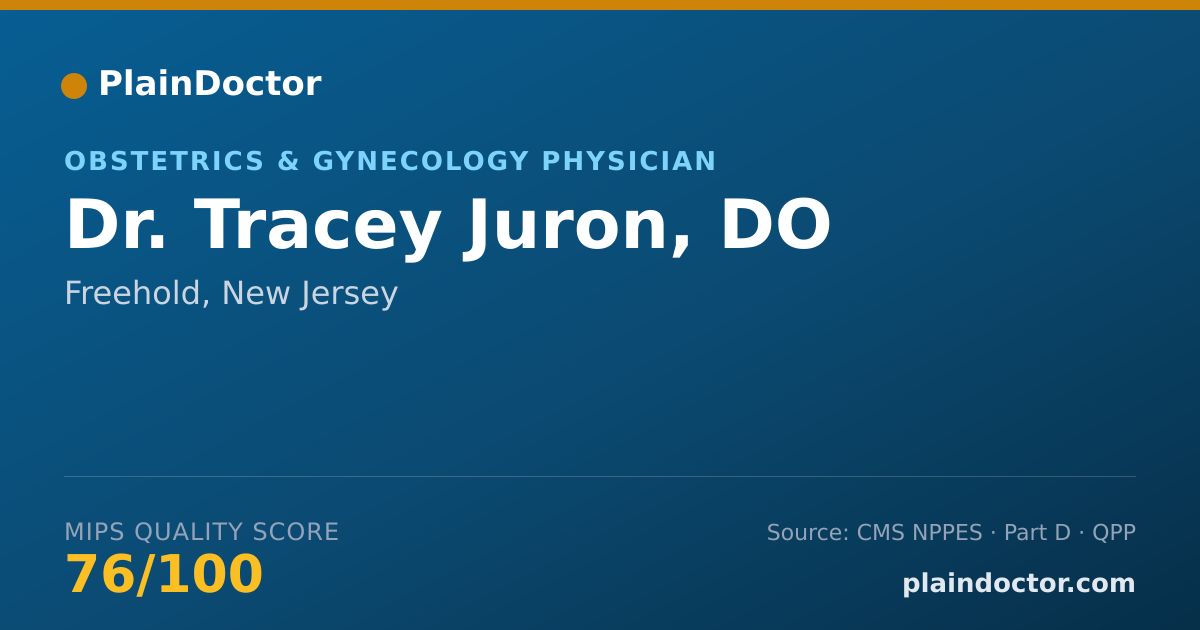Shareable card for Tracey Juron, DO - Obstetrics & Gynecology Physician, Freehold, NJ