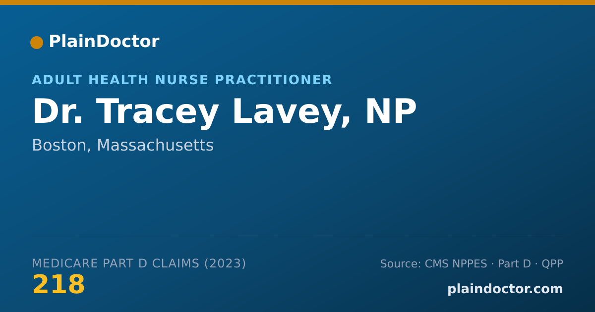 Shareable card for Tracey Lavey, NP - Adult Health Nurse Practitioner, Boston, MA