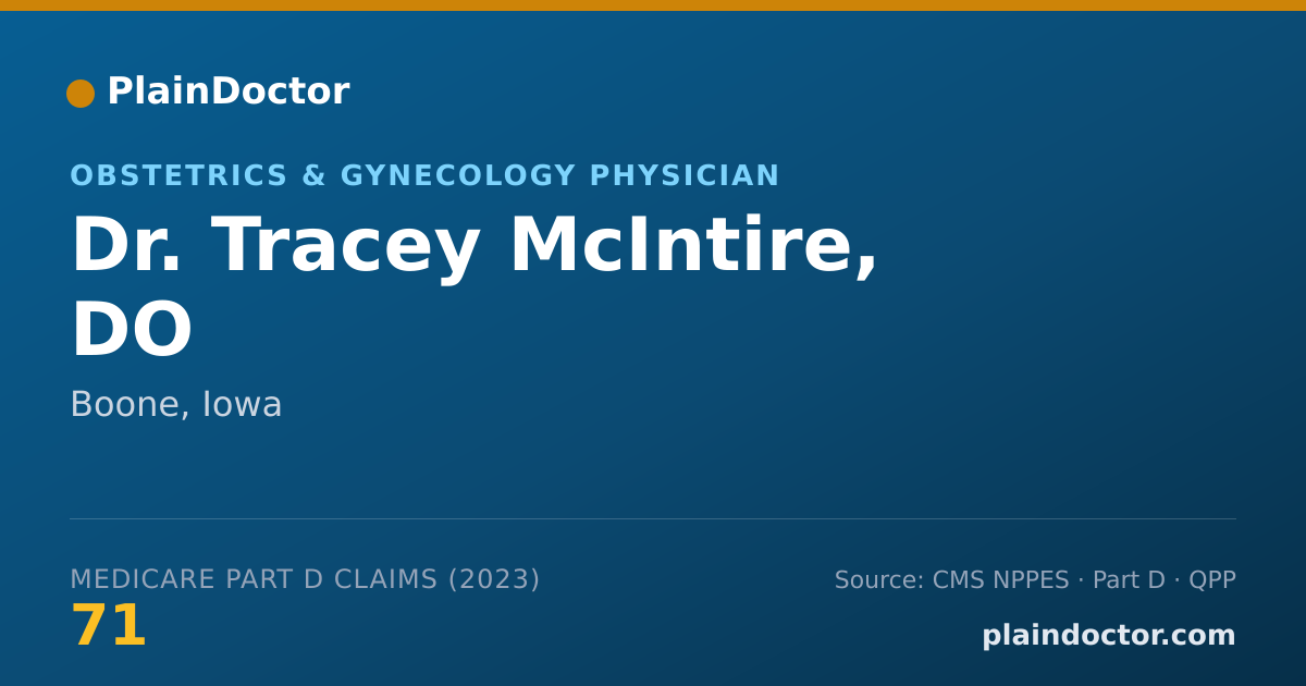 Shareable card for Tracey McIntire, DO - Obstetrics & Gynecology Physician, Boone, IA