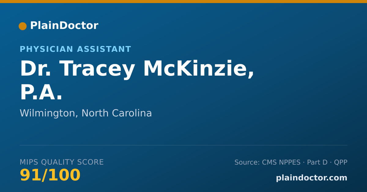 Shareable card for Tracey McKinzie, P.A. - Physician Assistant, Wilmington, NC