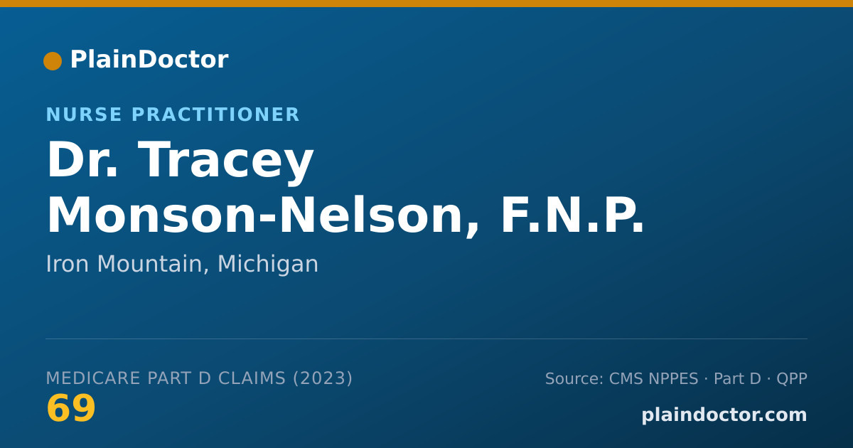 Shareable card for Tracey Monson-Nelson, F.N.P. - Nurse Practitioner, Iron Mountain, MI