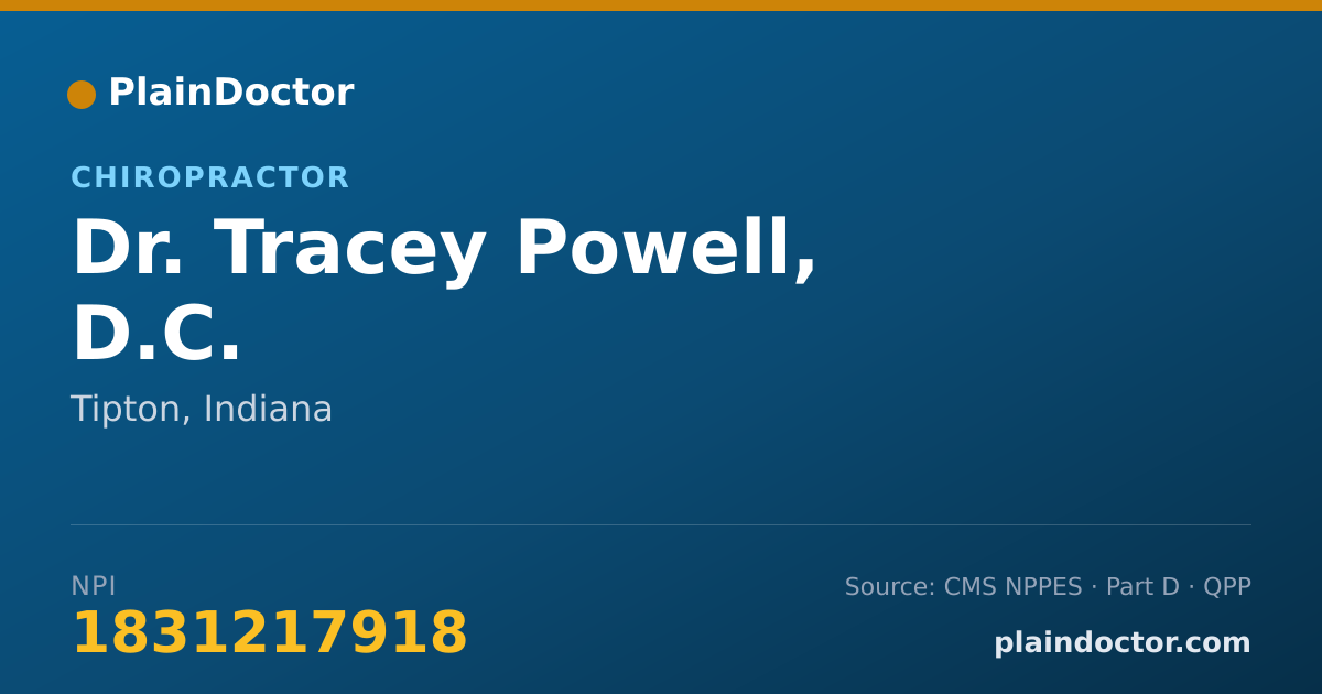 Shareable card for Tracey Powell, D.C. - Chiropractor, Tipton, IN