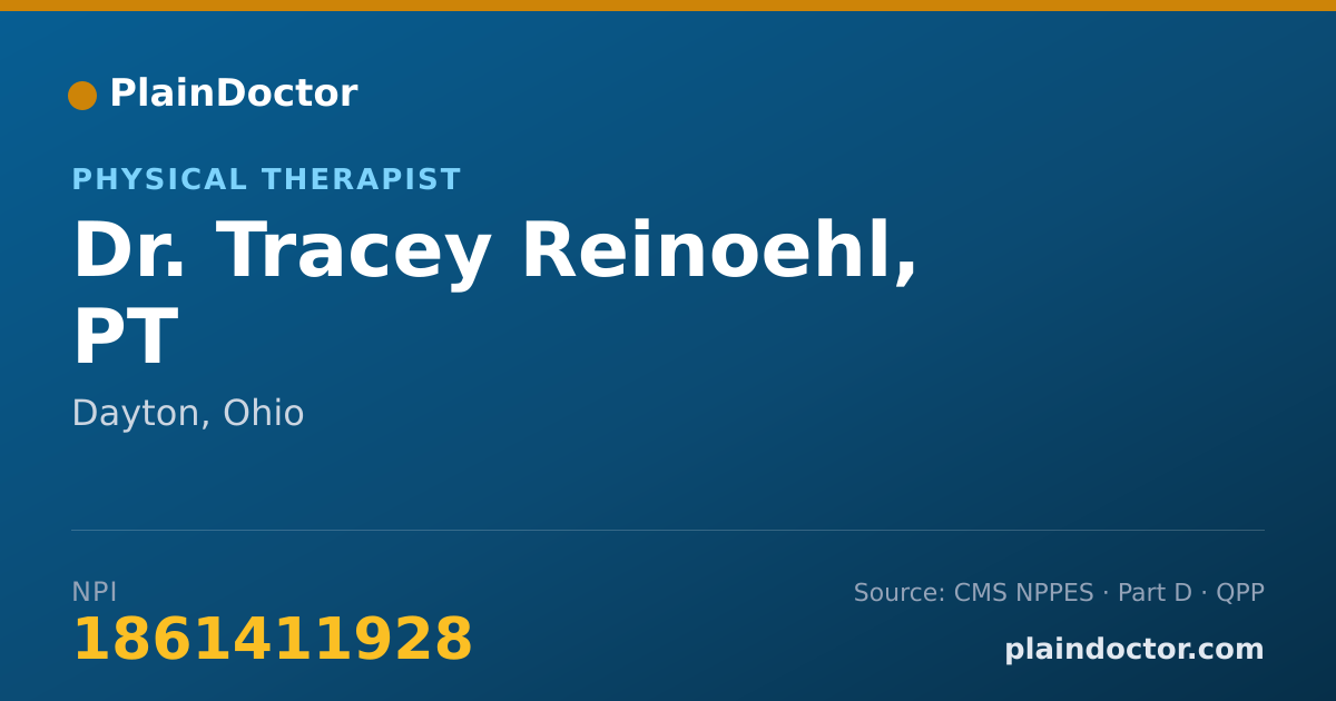 Shareable card for Tracey Reinoehl, PT - Physical Therapist, Dayton, OH