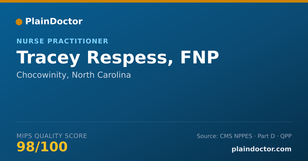 Shareable card for Tracey Respess, FNP - Nurse Practitioner, Chocowinity, NC