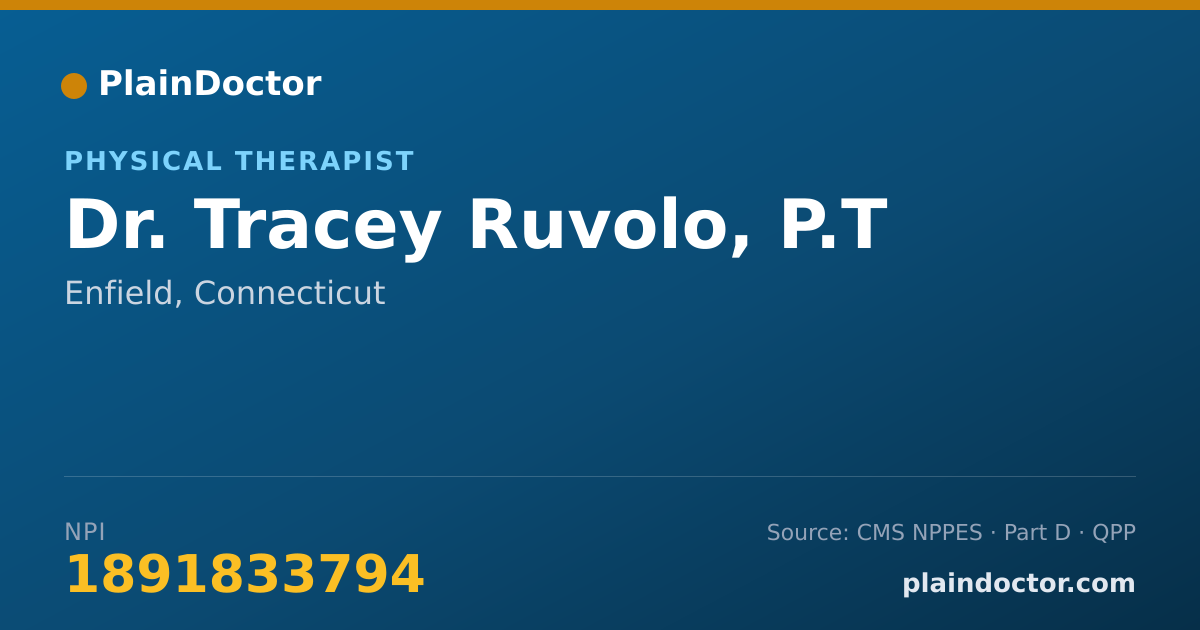 Shareable card for Tracey Ruvolo, P.T - Physical Therapist, Enfield, CT
