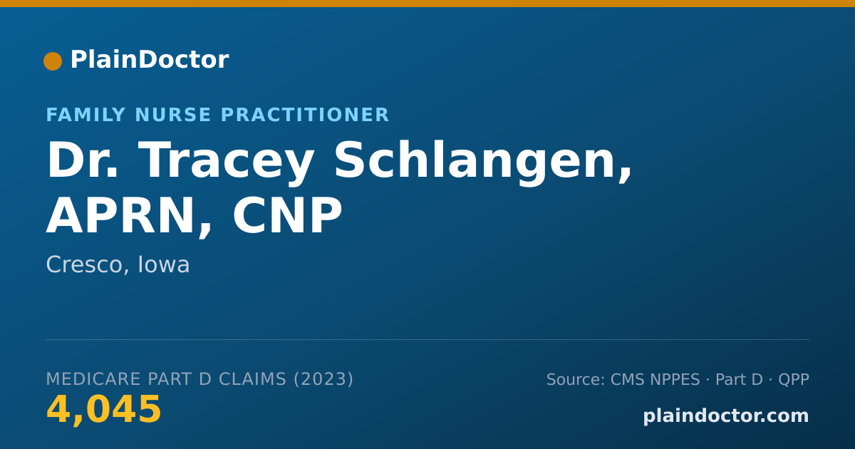 Shareable card for Tracey Schlangen, APRN, CNP - Family Nurse Practitioner, Cresco, IA