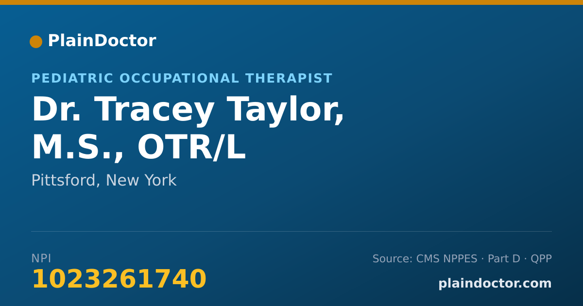 Shareable card for Tracey Taylor, M.S., OTR/L - Pediatric Occupational Therapist, Pittsford, NY