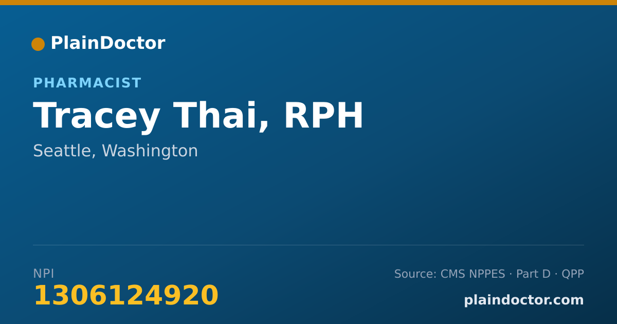 Shareable card for Tracey Thai, RPH - Pharmacist, Seattle, WA