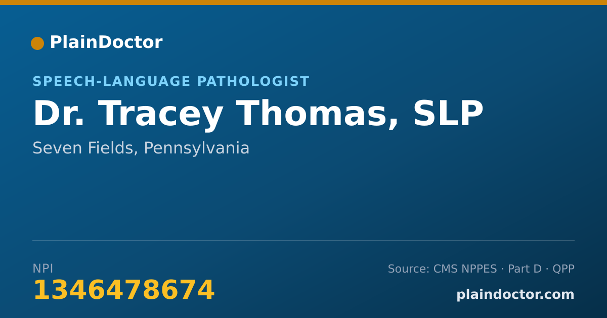 Shareable card for Tracey Thomas, SLP - Speech-Language Pathologist, Seven Fields, PA