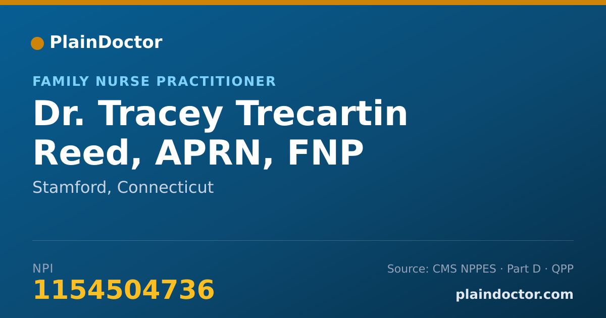 Shareable card for Tracey Trecartin Reed, APRN, FNP - Family Nurse Practitioner, Stamford, CT