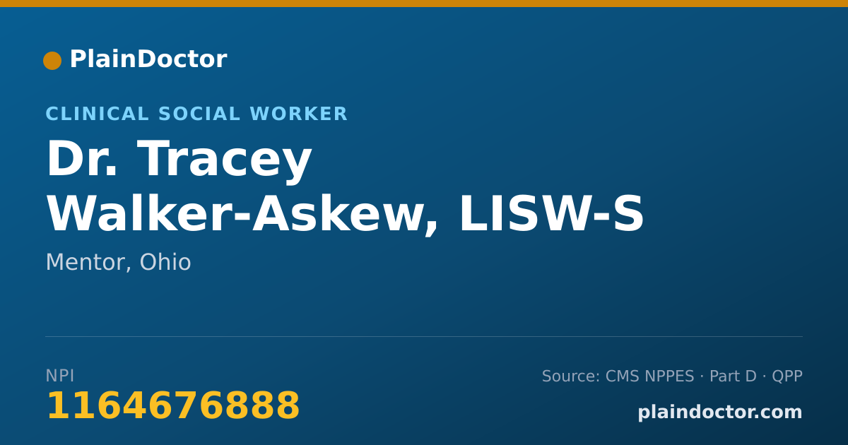 Shareable card for Tracey Walker-Askew, LISW-S - Clinical Social Worker, Mentor, OH