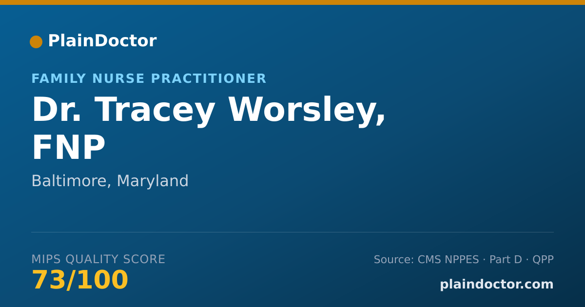 Shareable card for Tracey Worsley, FNP - Family Nurse Practitioner, Baltimore, MD