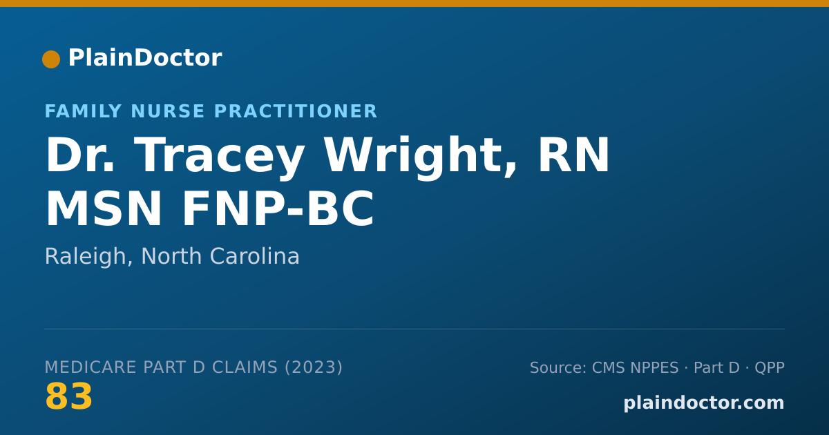 Shareable card for Tracey Wright, RN MSN FNP-BC - Family Nurse Practitioner, Raleigh, NC