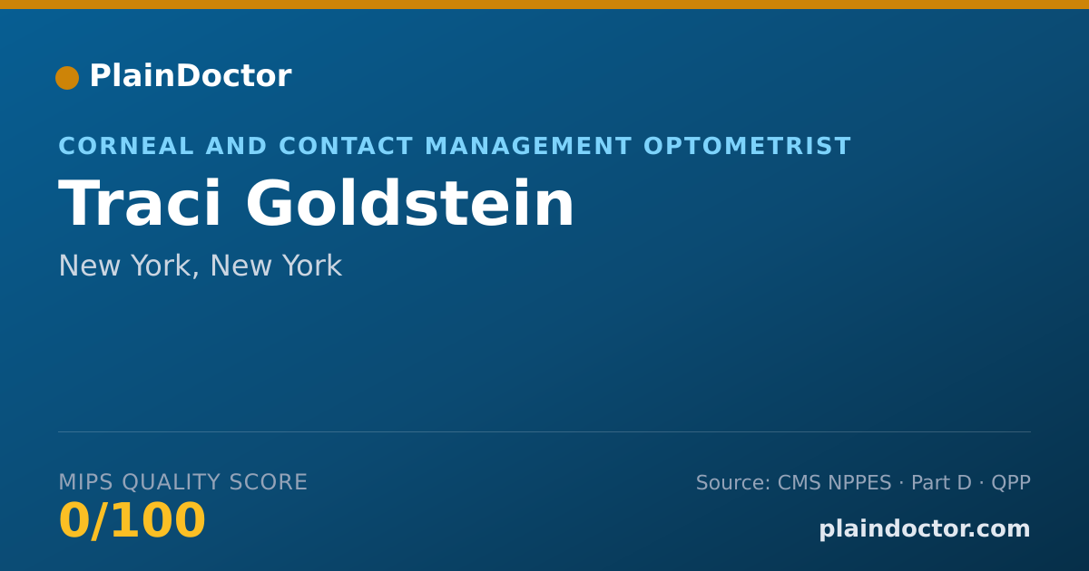 Shareable card for Traci Goldstein - Corneal and Contact Management Optometrist, New York, NY