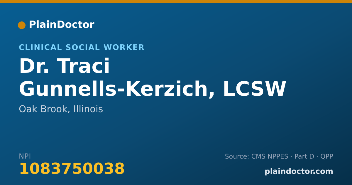 Shareable card for Traci Gunnells-Kerzich, LCSW - Clinical Social Worker, Oak Brook, IL