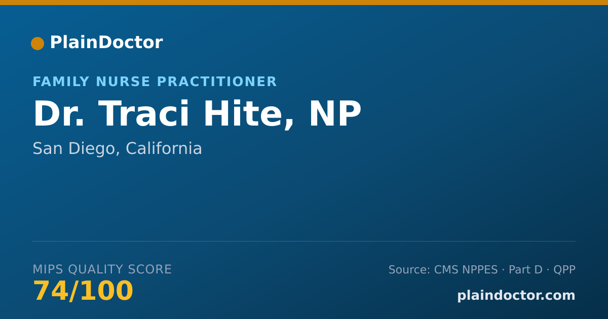Shareable card for Traci Hite, NP - Family Nurse Practitioner, San Diego, CA