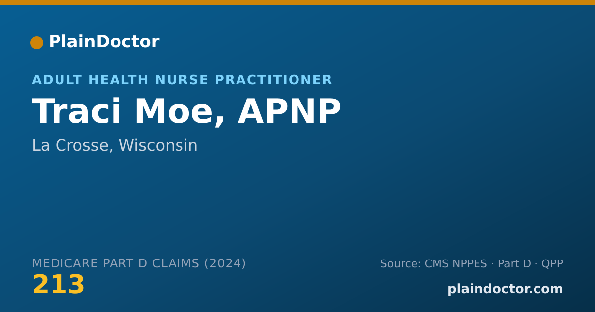 Shareable card for Traci Moe, APNP - Adult Health Nurse Practitioner, La Crosse, WI