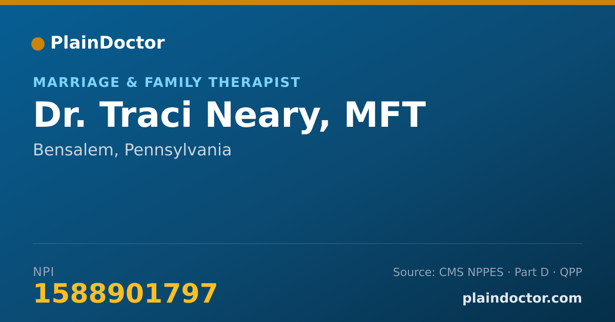 Shareable card for Traci Neary, MFT - Marriage & Family Therapist, Bensalem, PA