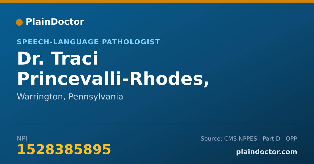 Shareable card for Traci Princevalli-Rhodes, M.A., CCC/SLP - Speech-Language Pathologist, Warrington, PA