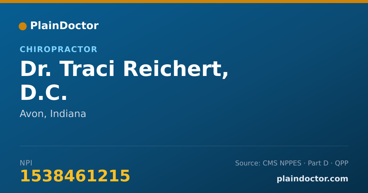 Shareable card for Traci Reichert, D.C. - Chiropractor, Avon, IN