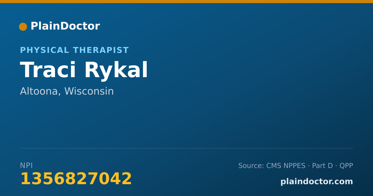 Shareable card for Traci Rykal - Physical Therapist, Altoona, WI