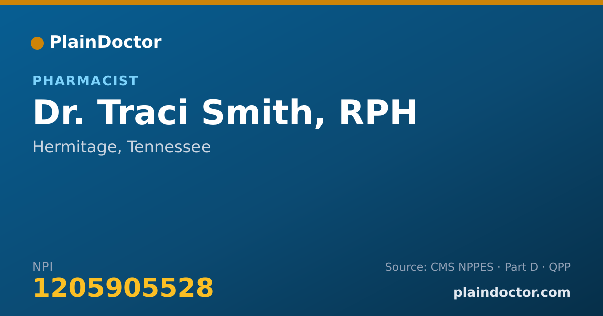 Shareable card for Traci Smith, RPH - Pharmacist, Hermitage, TN