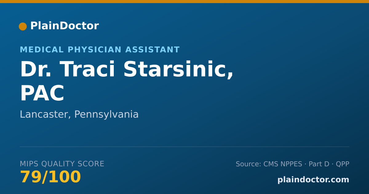 Shareable card for Traci Starsinic, PAC - Medical Physician Assistant, Lancaster, PA