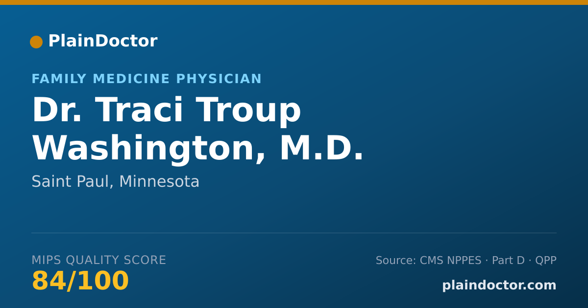 Shareable card for Traci Troup Washington, M.D. - Family Medicine Physician, Saint Paul, MN