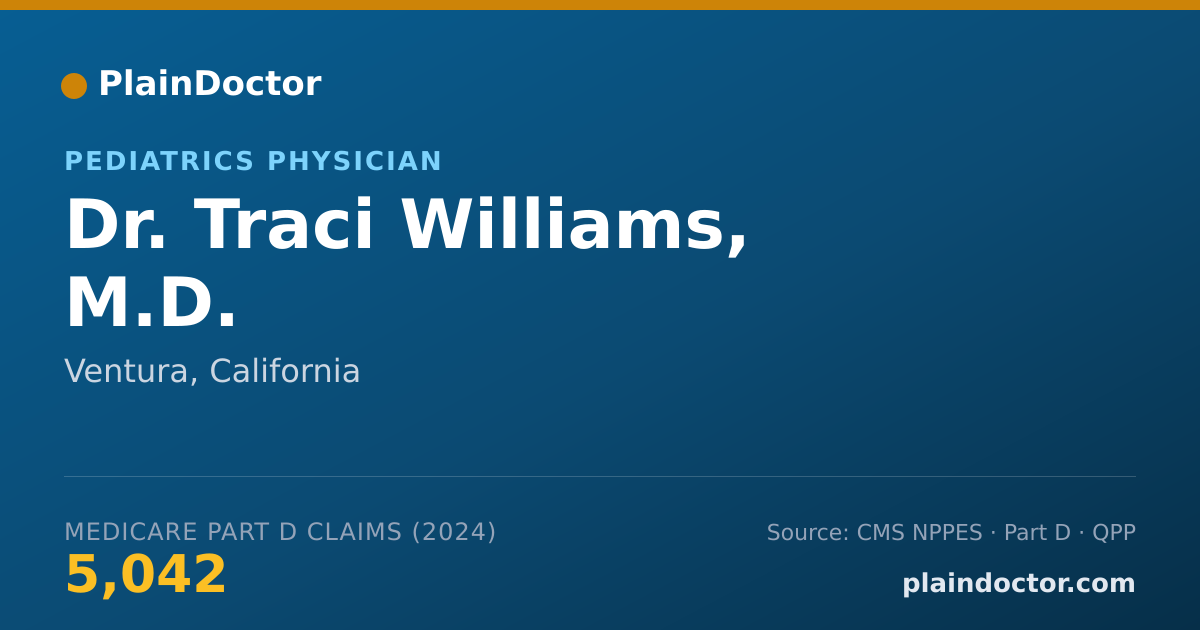 Shareable card for Traci Williams, M.D. - Pediatrics Physician, Ventura, CA