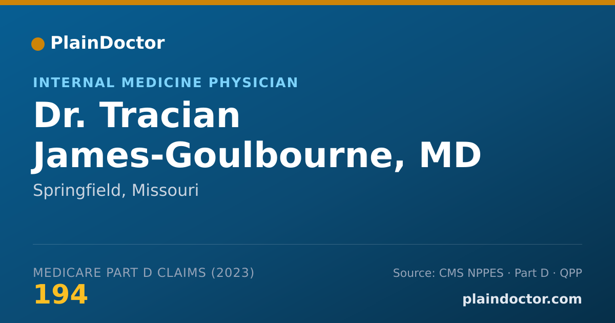 Shareable card for Tracian James-Goulbourne, MD - Internal Medicine Physician, Springfield, MO