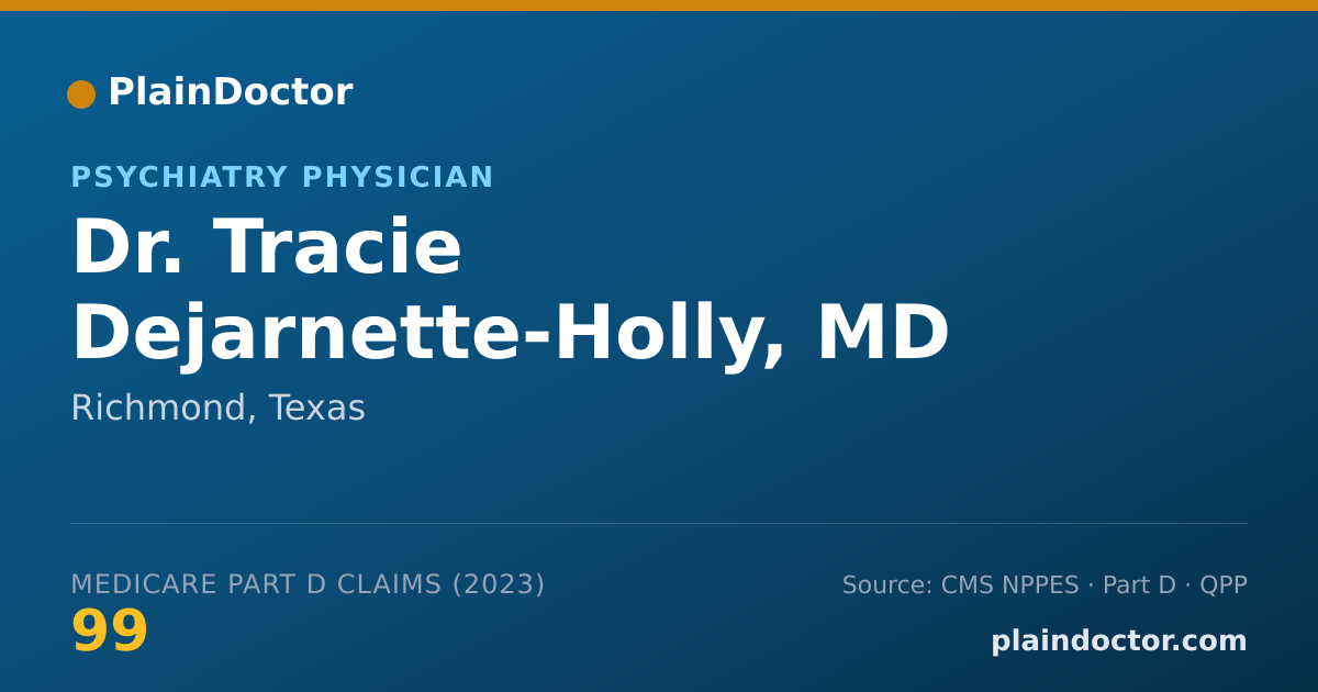 Shareable card for Tracie Dejarnette-Holly, MD - Psychiatry Physician, Richmond, TX