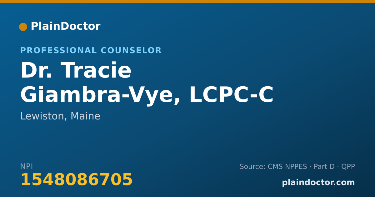 Shareable card for Tracie Giambra-Vye, LCPC-C - Professional Counselor, Lewiston, ME