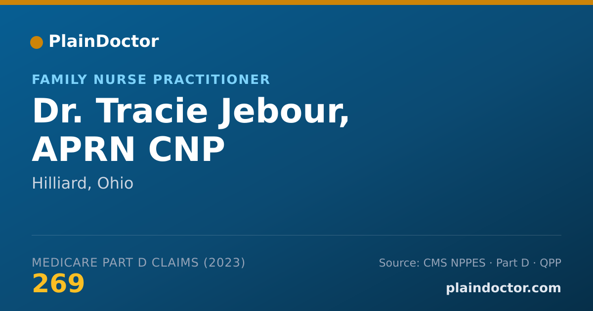 Shareable card for Tracie Jebour, APRN CNP - Family Nurse Practitioner, Hilliard, OH