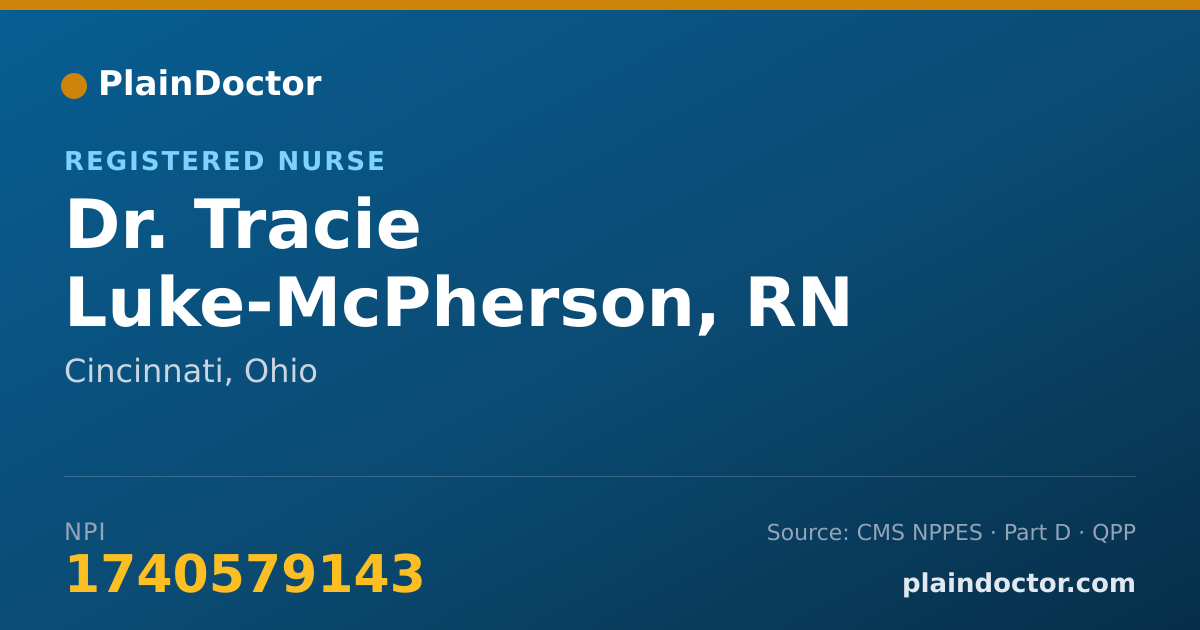 Shareable card for Tracie Luke-McPherson, RN - Registered Nurse, Cincinnati, OH