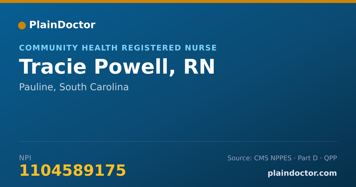 Shareable card for Tracie Powell, RN - Community Health Registered Nurse, Pauline, SC