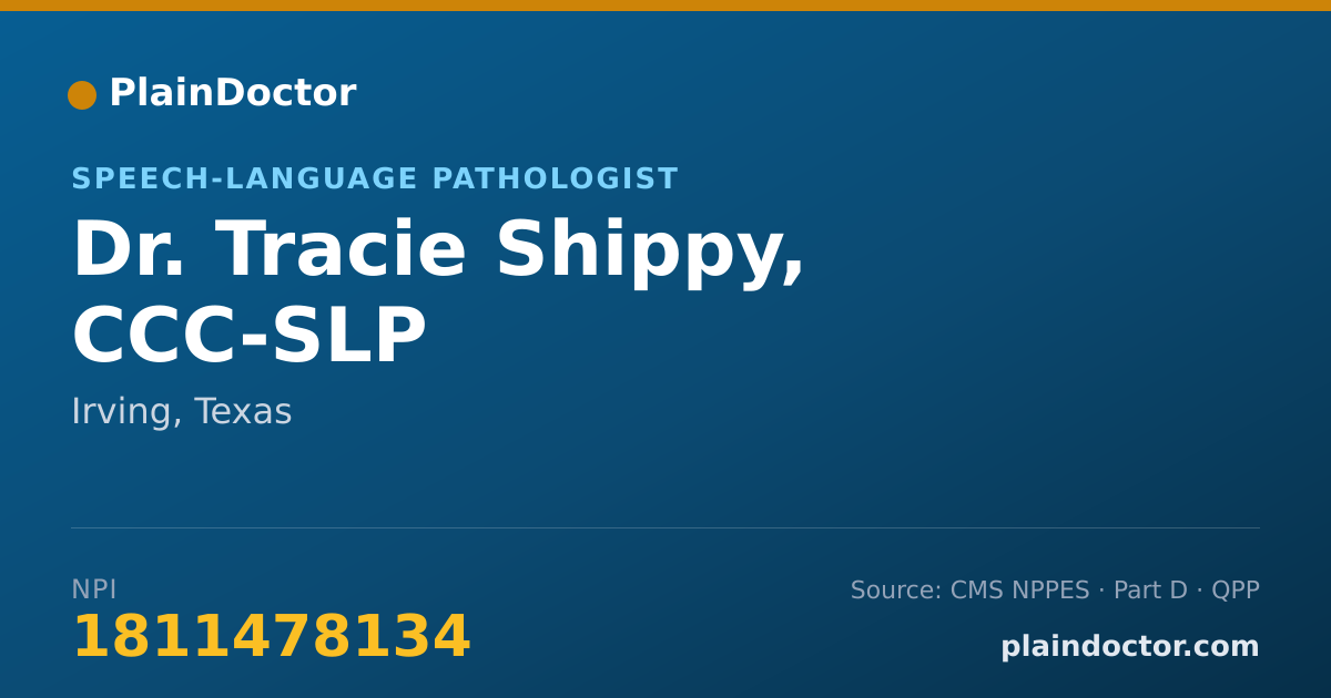 Shareable card for Tracie Shippy, CCC-SLP - Speech-Language Pathologist, Irving, TX
