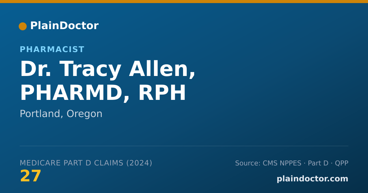 Shareable card for Tracy Allen, PHARMD, RPH - Pharmacist, Portland, OR