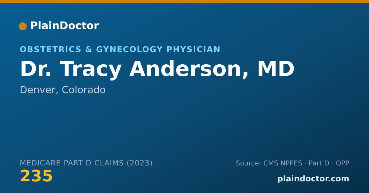 Shareable card for Tracy Anderson, MD - Obstetrics & Gynecology Physician, Denver, CO