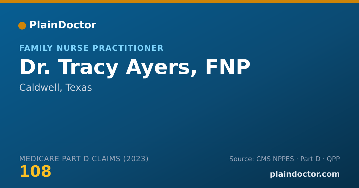 Shareable card for Tracy Ayers, FNP - Family Nurse Practitioner, Caldwell, TX