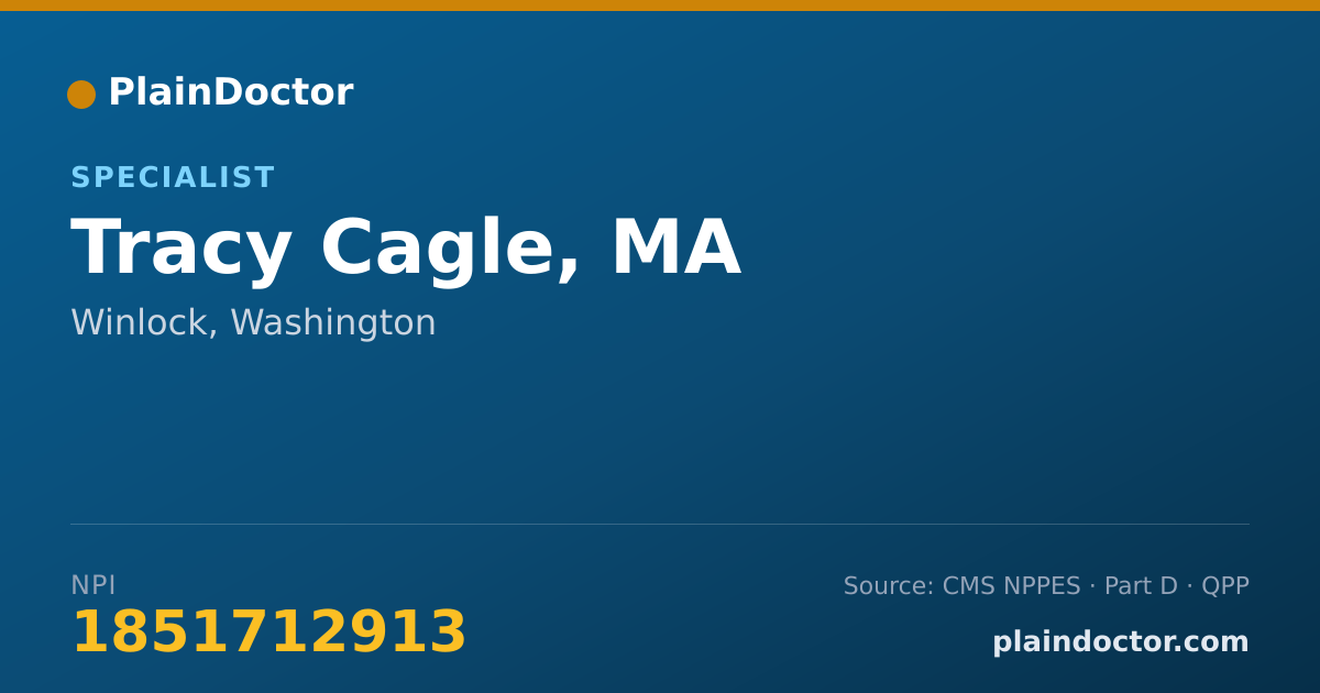Shareable card for Tracy Cagle, MA - Specialist, Winlock, WA