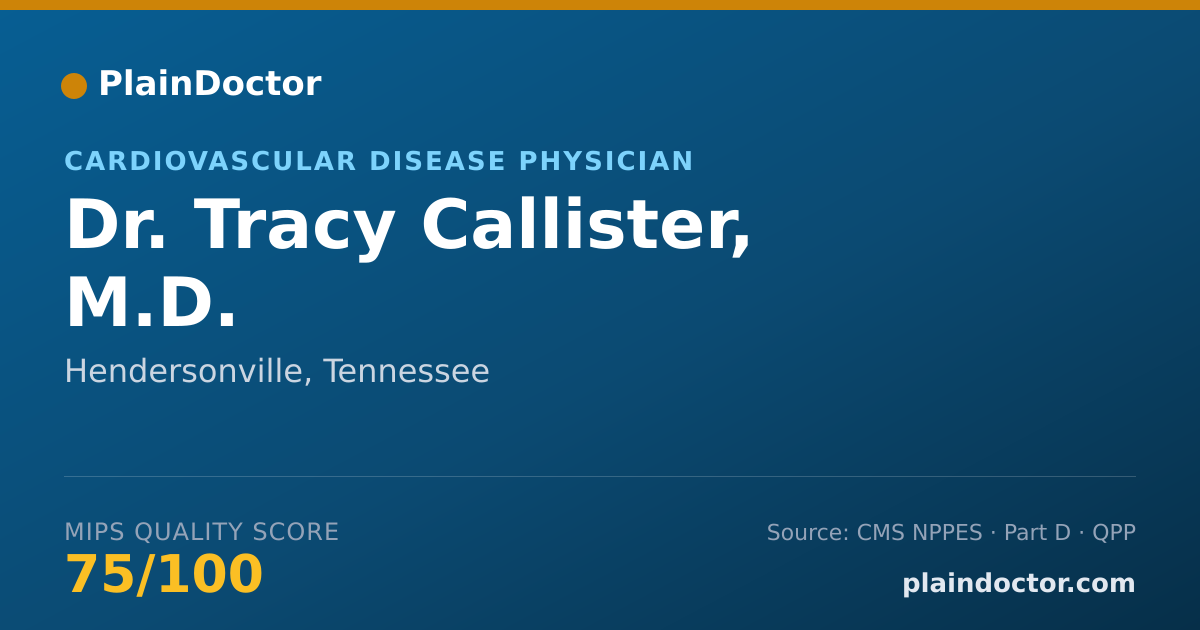 Shareable card for Tracy Callister, M.D. - Cardiovascular Disease Physician, Hendersonville, TN
