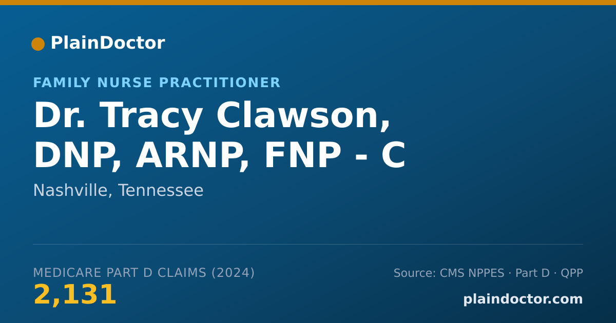 Shareable card for Tracy Clawson, DNP, ARNP, FNP - C - Family Nurse Practitioner, Nashville, TN