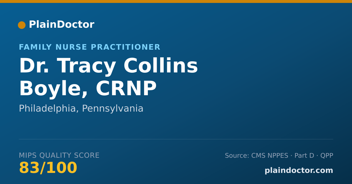 Shareable card for Tracy Collins Boyle, CRNP - Family Nurse Practitioner, Philadelphia, PA