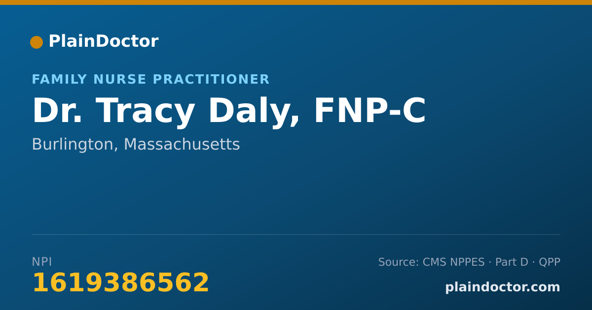 Shareable card for Tracy Daly, FNP-C - Family Nurse Practitioner, Burlington, MA